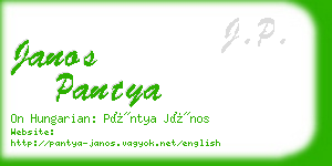 janos pantya business card